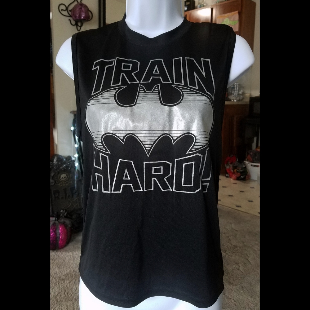 🖤 Batman Tank Top Boys Medium Black Muscle Shirt